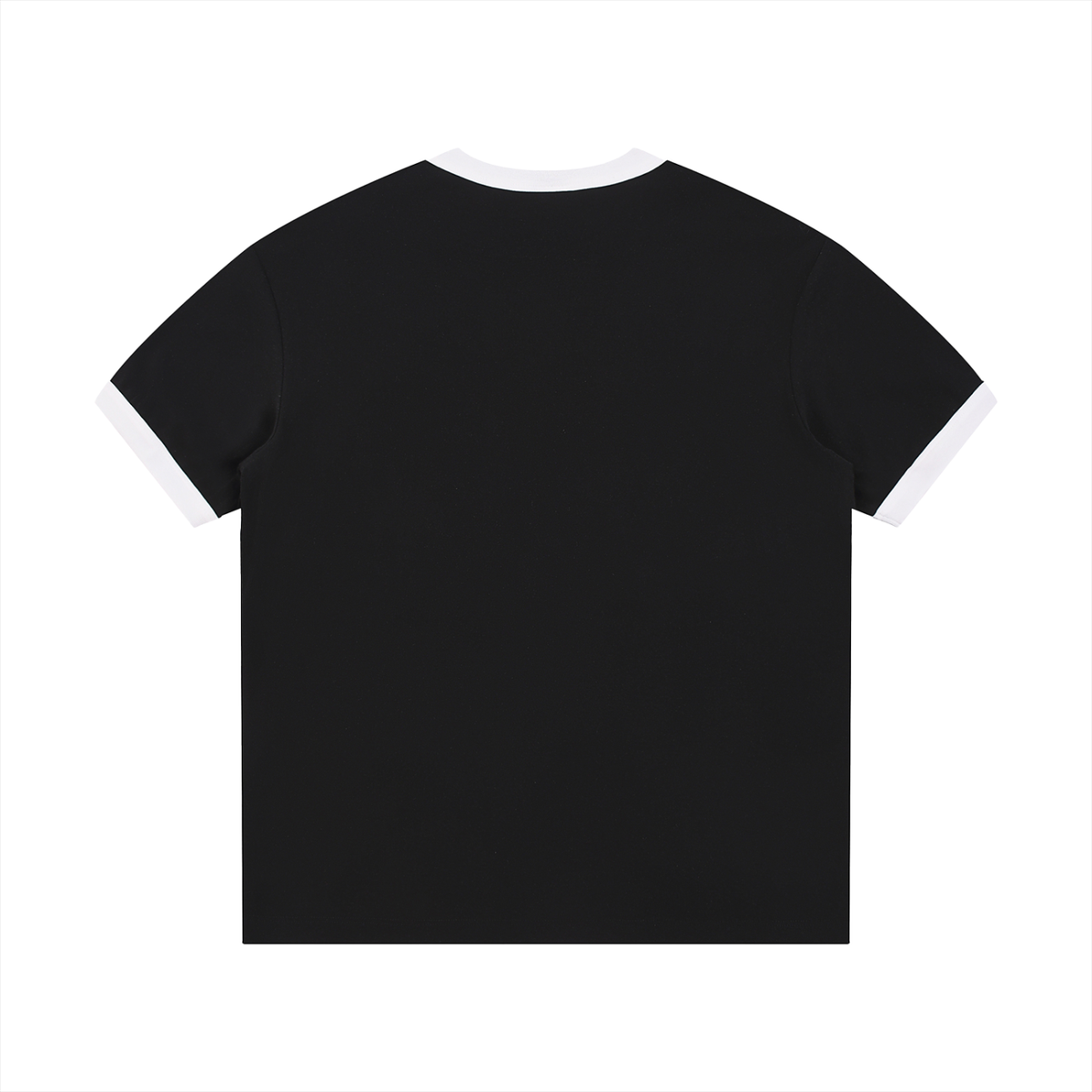 Contrast Edge Ribbed Crewneck T-Shirt