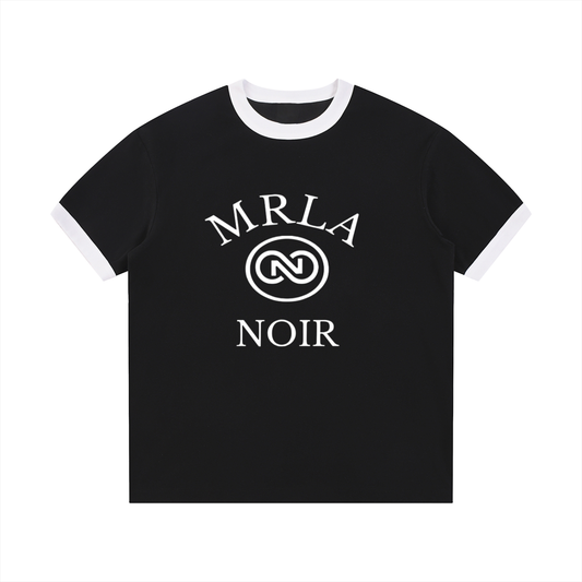 Contrast Edge Ribbed Crewneck T-Shirt
