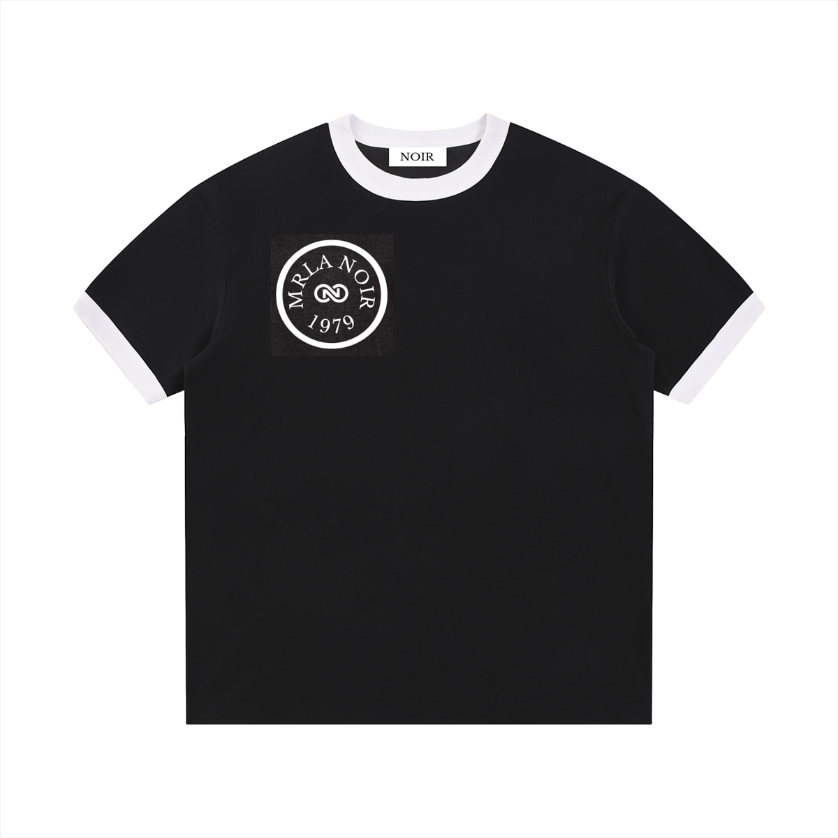 Contrast Edge Ribbed Crewneck T-Shirt