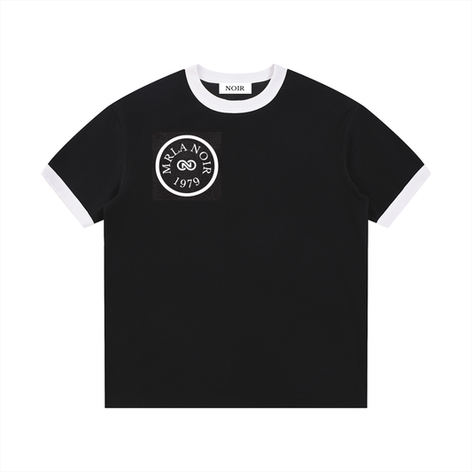 Contrast Edge Ribbed Crewneck T-Shirt